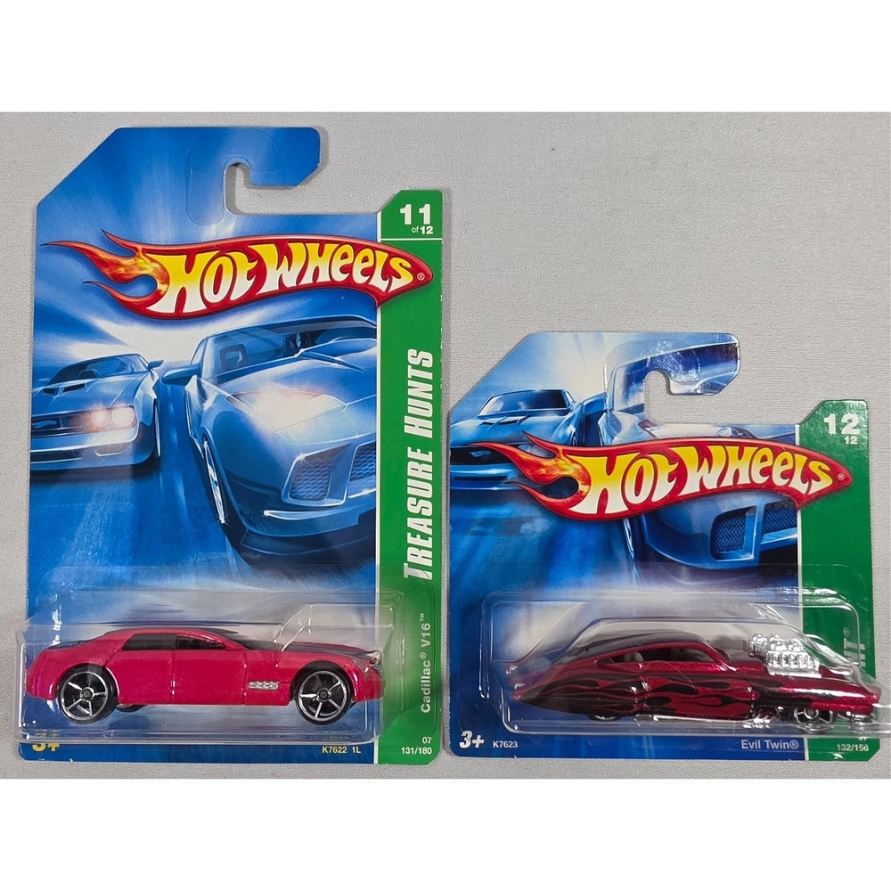 Hot Wheels 2007 Treasure Hunt Lot of 2 - Cadillac V16, Evil Twin